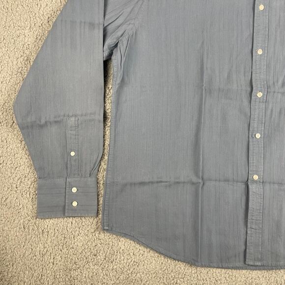 Nick (It) Men's XXL Blue 100% Cotton Long Sleeve Button Up Shirt - Picture 7 of 16